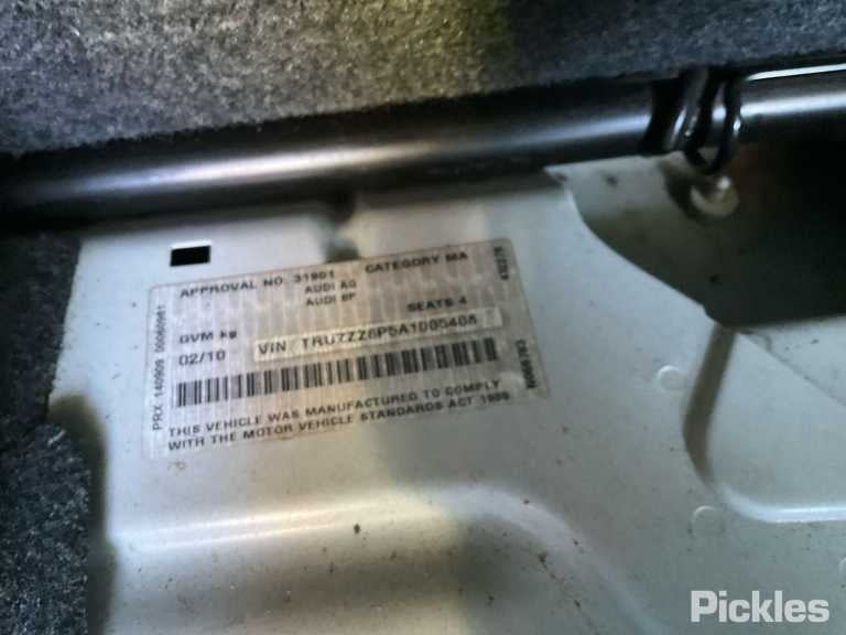 2010 AUDI A3 RH FRONT, SEAT BELT ONLY, 2DR CABRIO, BLACK, 8P, 07/08-04/13 SEAT BELT STALK