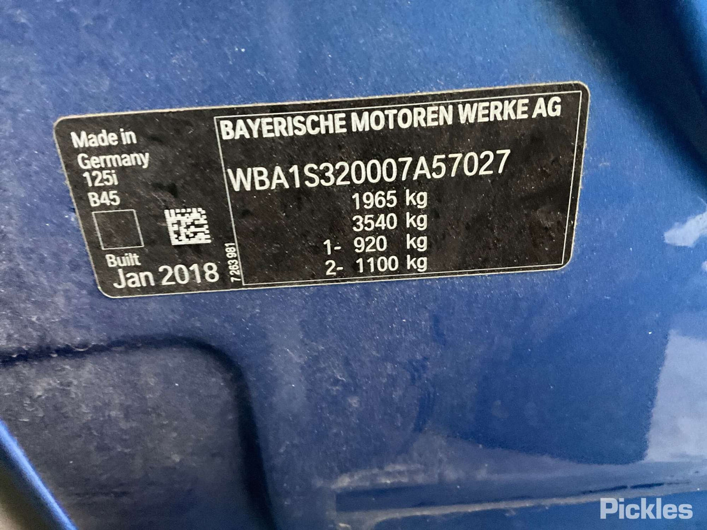 2018 BMW 1 SERIES RIGHT REAR DOOR LOCK, F20, HATCH, W/ ALARM SYSTEM, 06/11-04/19 41527284516 DOOR BOOT GATE LOCK