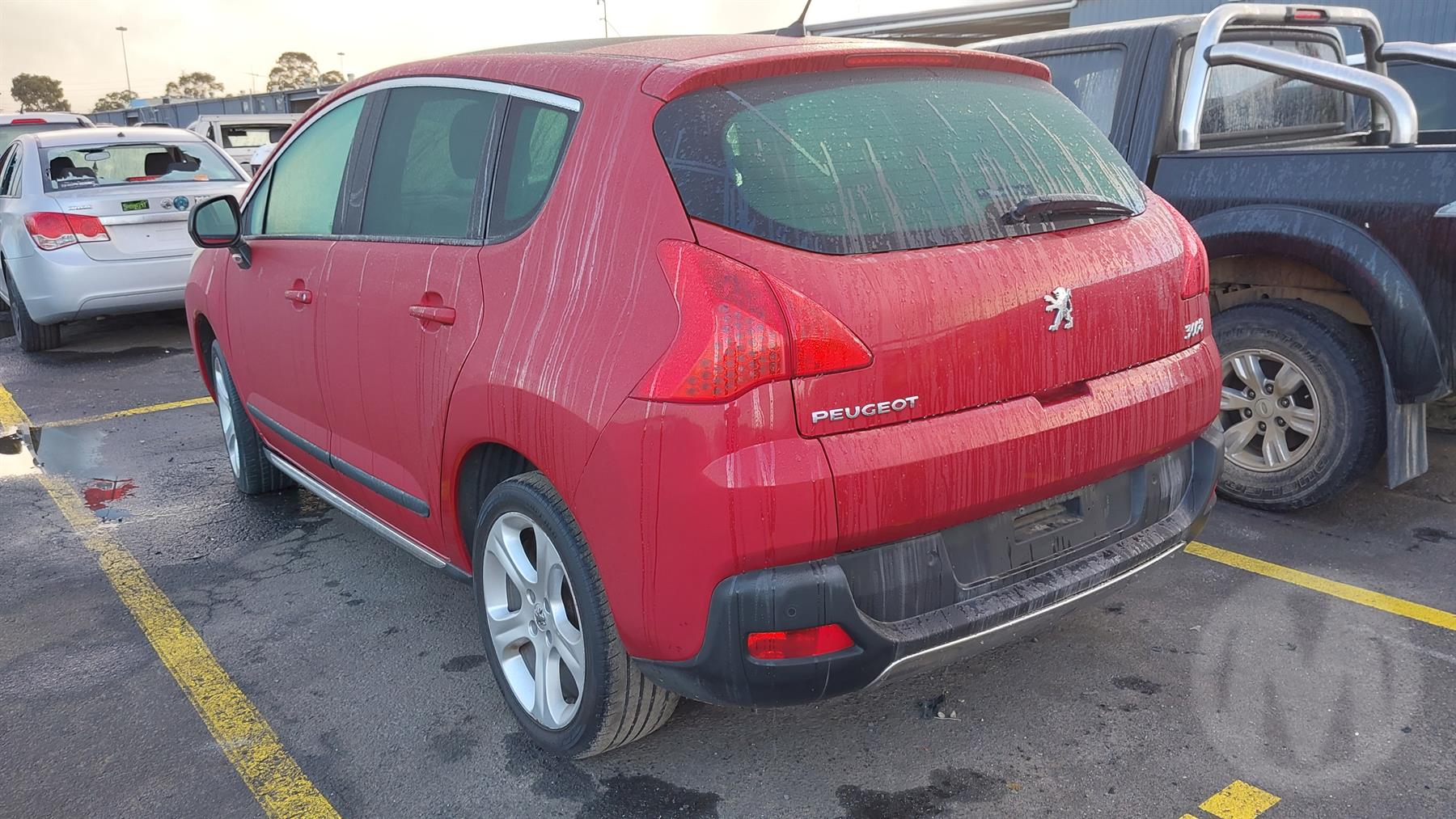 2010 PEUGEOT 3008 T8, W/ CHROME FINISH, W/ PARK SENSORS TYPE, 05/10-10/16 7410JP REAR BUMPER