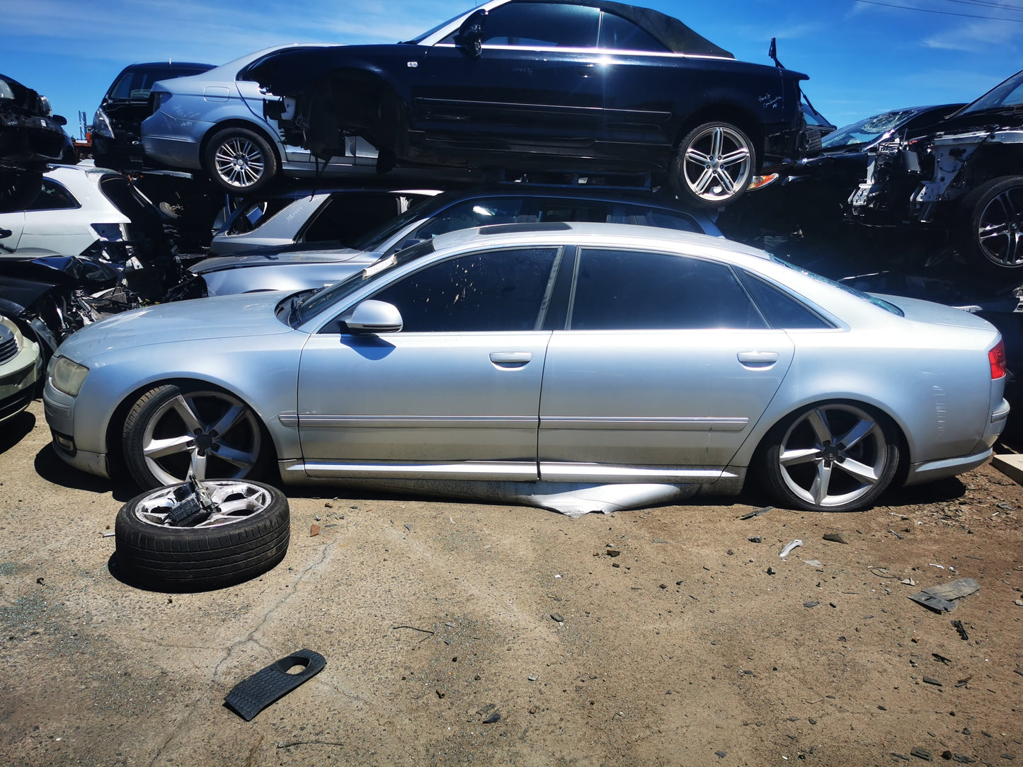 2009 AUDI A8 D3, L TYPE, 08/04-07/10 4E4833052A RIGHT REAR DOOR SLIDING