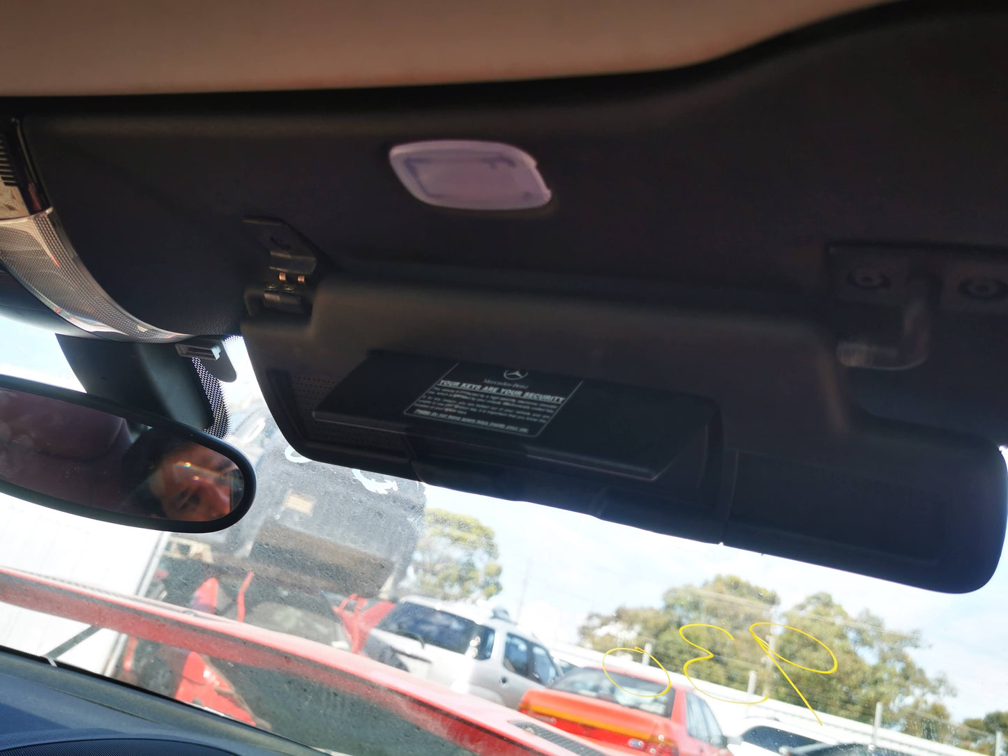 2007 MERCEDES SLK R171, RH SIDE, BLACK, 09/04-06/11 SUNVISOR