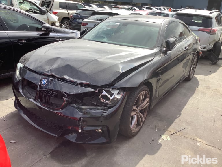 2014 BMW 4 SERIES LH FRONT, SEAT BELT STALK ONLY, BLACK, COUPE, F32/F82, 07/13-12/20 SEAT BELT STALK