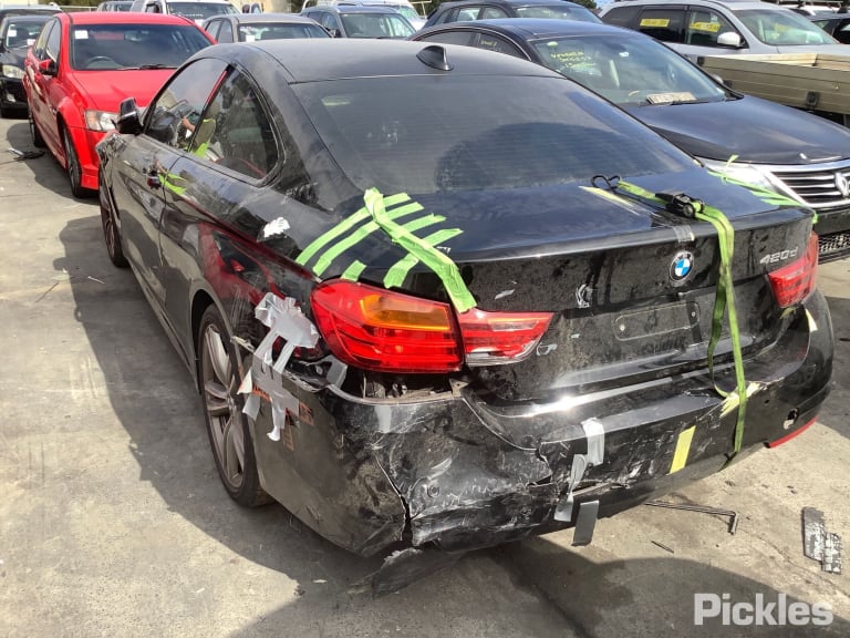 2014 BMW 4 SERIES LH FRONT, SEAT BELT STALK ONLY, BLACK, COUPE, F32/F82, 07/13-12/20 SEAT BELT STALK