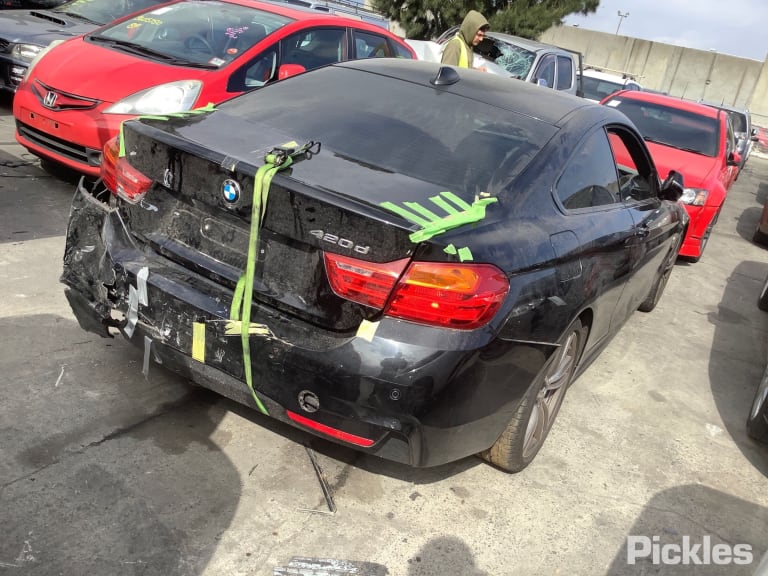 2014 BMW 4 SERIES LH FRONT, SEAT BELT STALK ONLY, BLACK, COUPE, F32/F82, 07/13-12/20 SEAT BELT STALK
