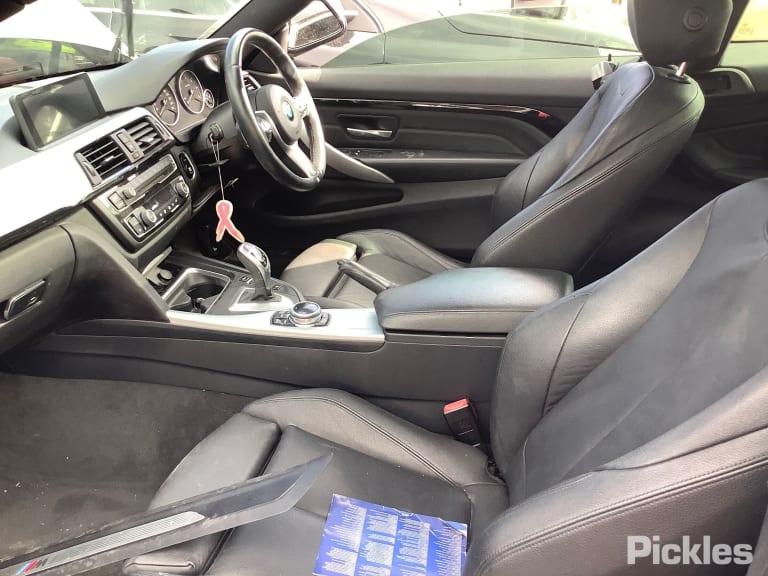 2014 BMW 4 SERIES LH FRONT, SEAT BELT STALK ONLY, BLACK, COUPE, F32/F82, 07/13-12/20 SEAT BELT STALK