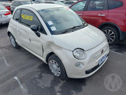 2014 FIAT 500 BUMPER BAR, NON PARK SENSOR TYPE, COLOUR CODED MOULD TYPE, 03/08-09/15 71777639 REAR BUMPER