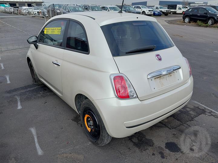 2014 FIAT 500 BUMPER BAR, NON PARK SENSOR TYPE, COLOUR CODED MOULD TYPE, 03/08-09/15 71777639 REAR BUMPER