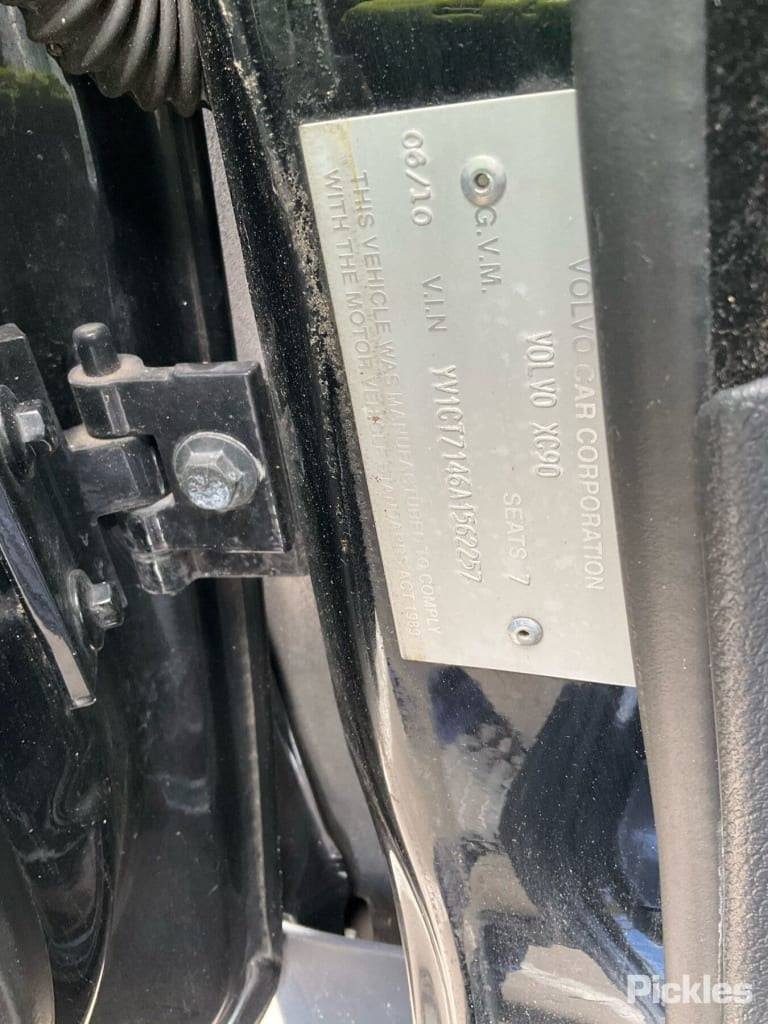 2010 VOLVO XC90 LH REAR 2ND ROW, SEAT BELT ONLY, 01/05-12/14  SEAT BELT STALK