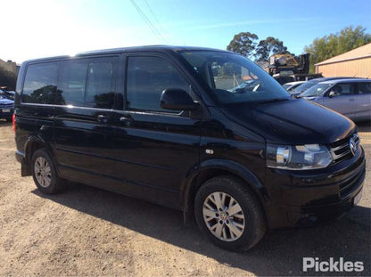 2015 VOLKSWAGEN TRANSPORTER LH FRONT, SEAT BELT STALK ONLY, ADJUSTABLE MOUNT TYPE, MULTIVAN, T5, 03/10-06/15  SEAT BELT STALK