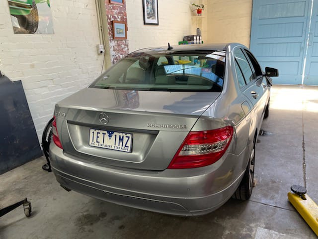 2009 MERCEDES C CLASS W204, CLASSIC, W/ PARK SENSOR TYPE, 07/07-05/11 A2048801240 REAR BUMPER