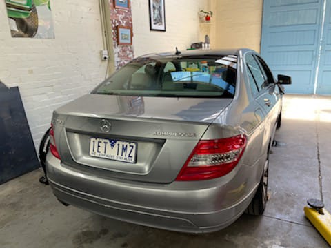 2009 MERCEDES C CLASS W204, CLASSIC, W/ PARK SENSOR TYPE, 07/07-05/11 A2048801240 REAR BUMPER