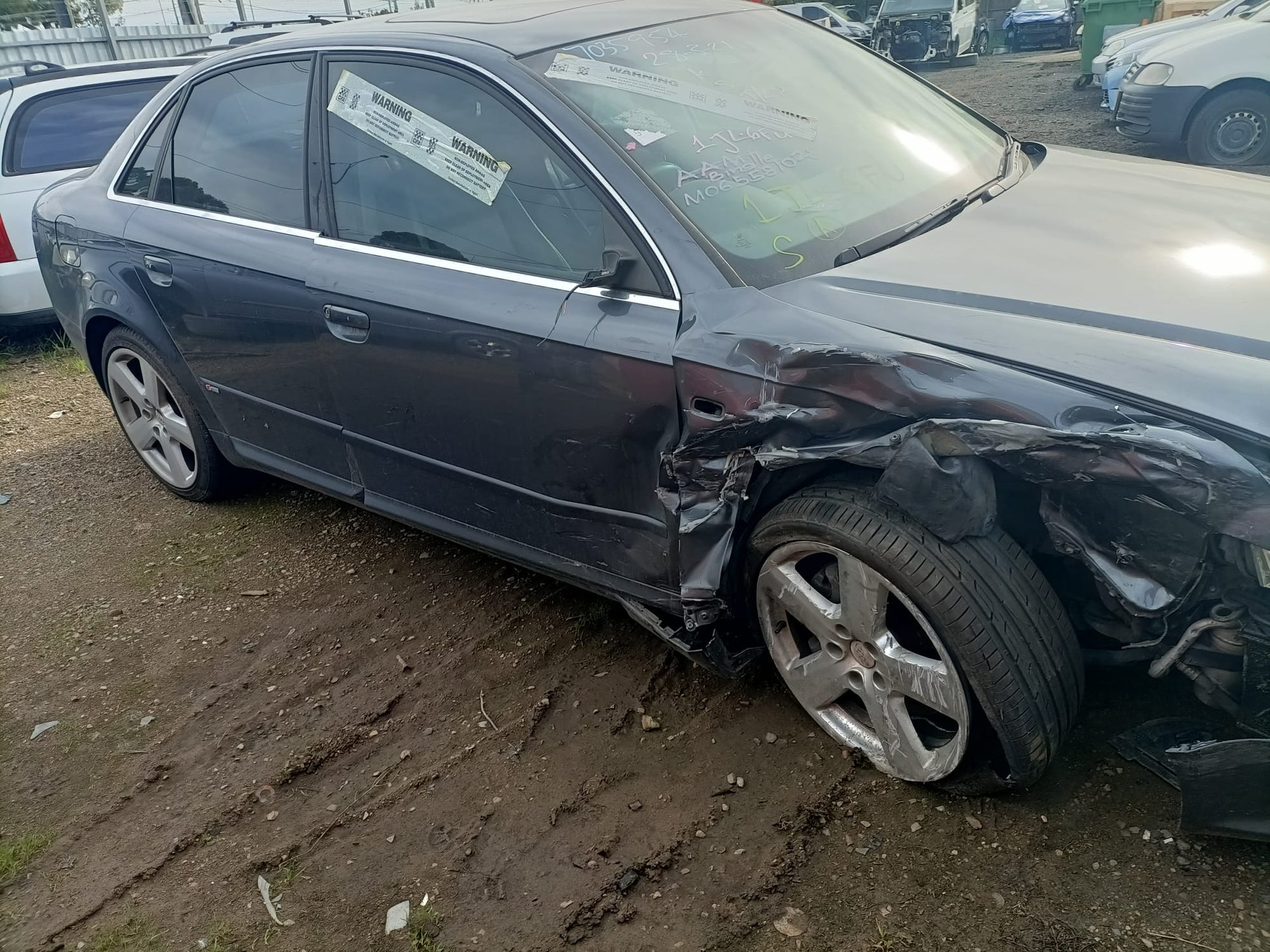 2006 AUDI A4 B7 (A4/S4), SEDAN, W/ PARK SENSORS, 08/04-03/08 8E5807303A REAR BUMPER