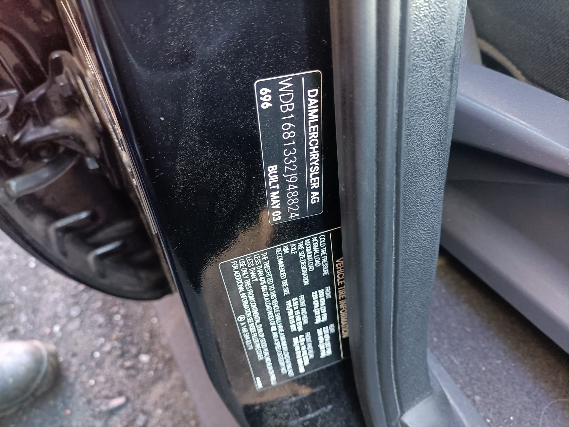 2003 MERCEDES A CLASS LEFT REAR DOOR LOCK, W168, 10/98-03/05  DOOR BOOT GATE LOCK