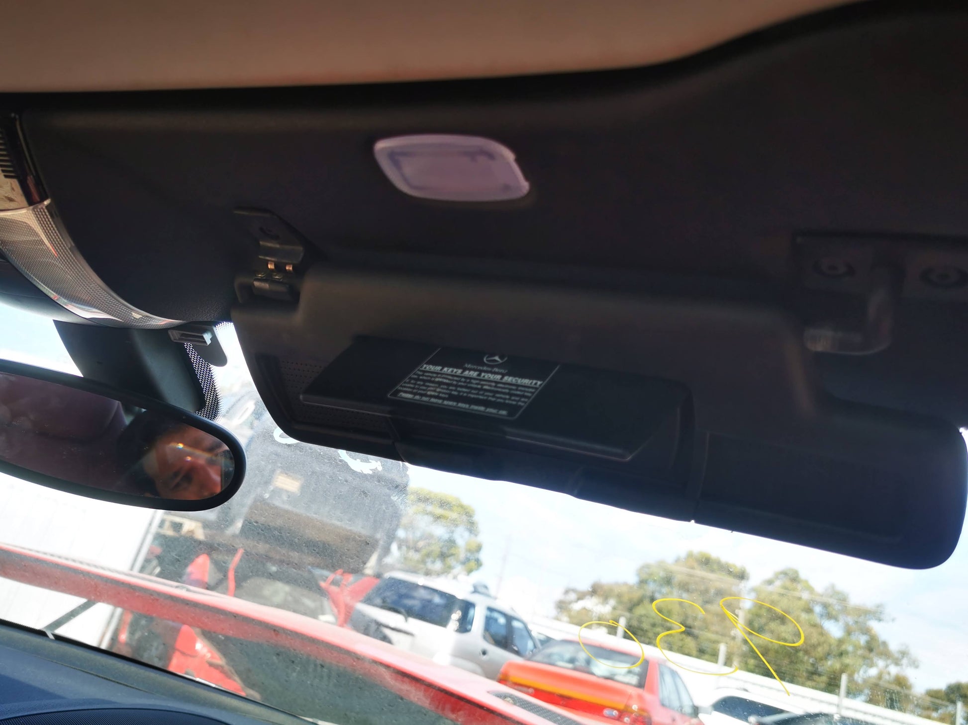 2007 MERCEDES SLK R171, RH SIDE, BLACK, 09/04-06/11  SUNVISOR