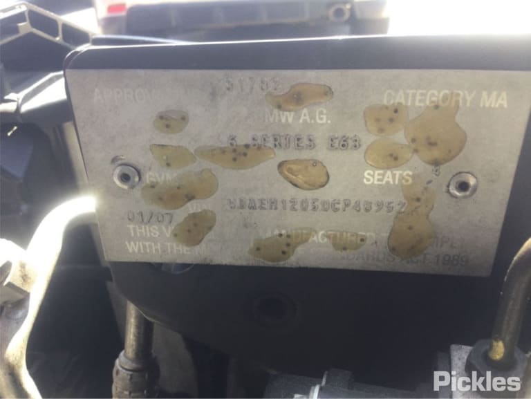 Wrecking 2007 BMW 6 SERIES for Used Parts BM0973