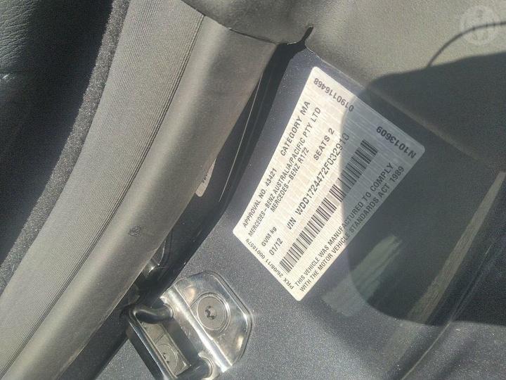 2012 MERCEDES SLK AUTO, RWD, PETROL, 1.8, TURBO, R172, SLK200/SLK250, 722.997 CODE, 07/11-01/16 D722997 TRANS GEARBOX