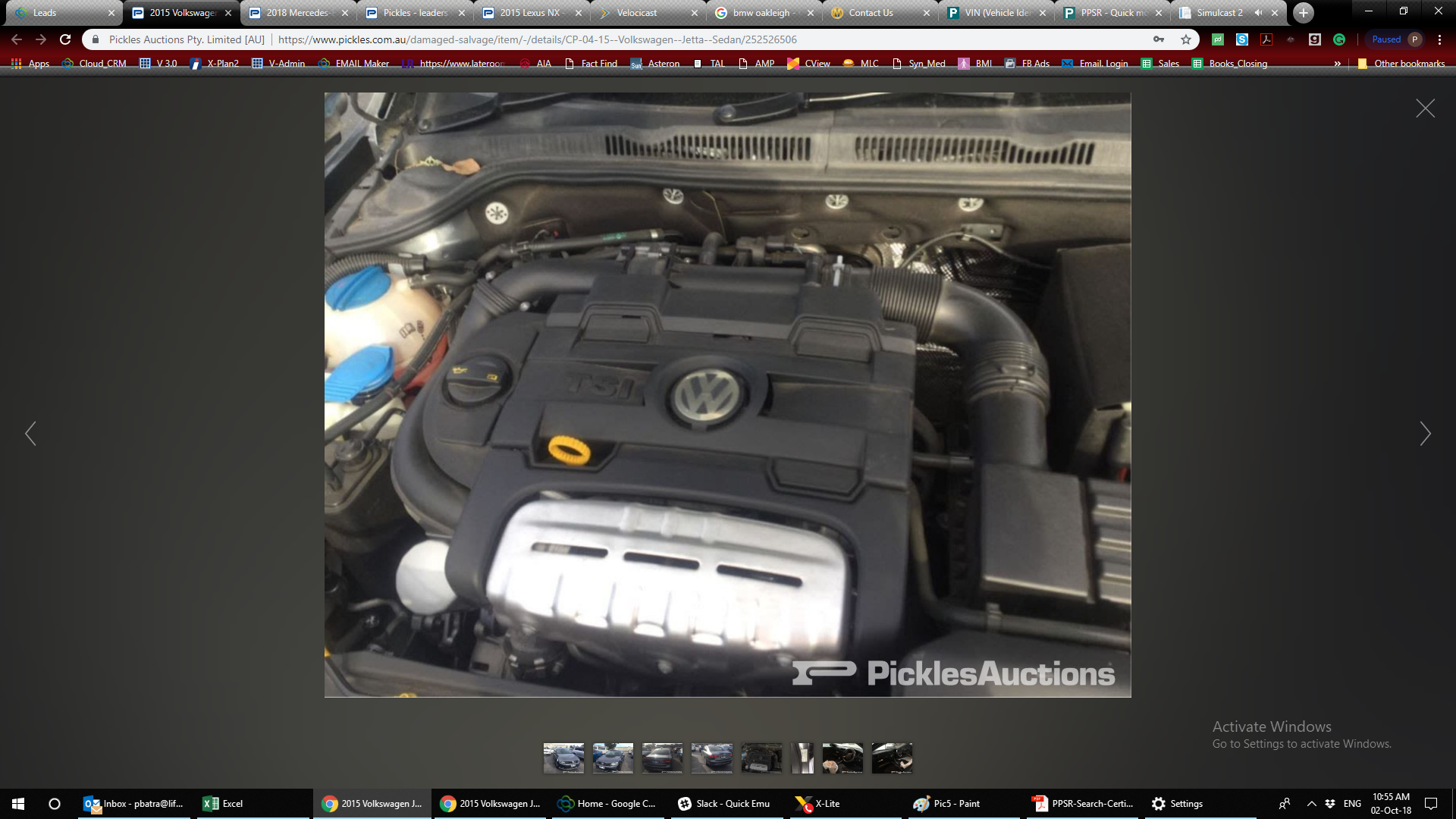 2015 VOLKSWAGEN JETTA 1B, 02/11-12/17 5C6821105A LEFT GUARD