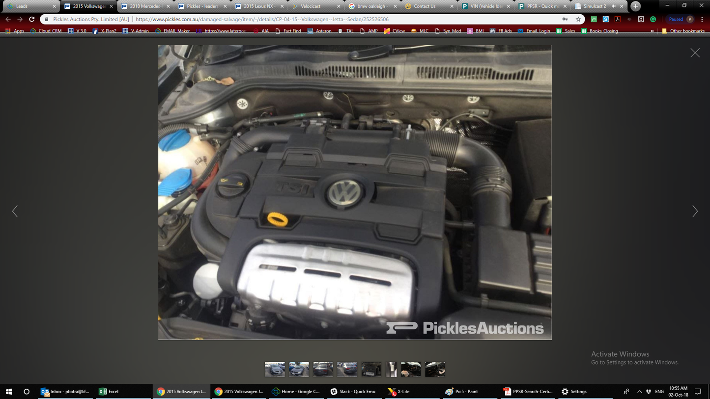 2015 VOLKSWAGEN JETTA 1B, HALOGEN, 02/11-12/17 5C8941005 LEFT HEADLAMP