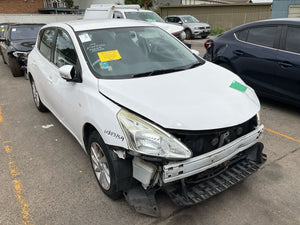 2015 NISSAN PULSAR RH FRONT, SEAT BELT STALK ONLY, C12, HATCH, 05/13-12/16  SEAT BELT STALK