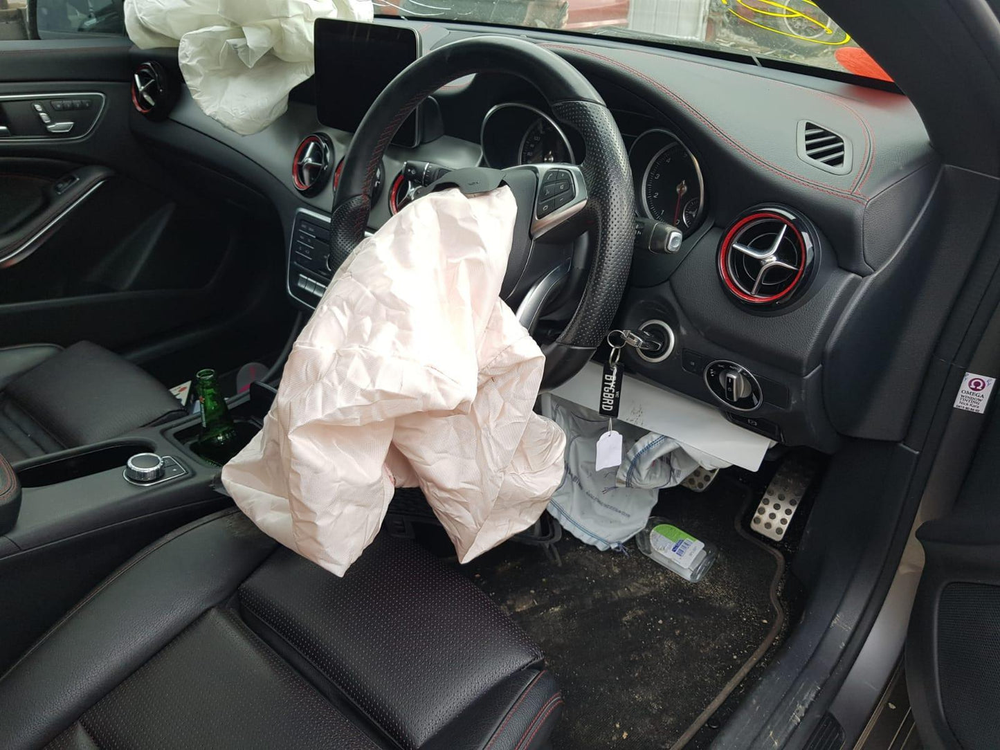 2017 MERCEDES CLA CLASS RH FRONT, SEAT BELT ONLY, C117/X117, 10/13-01/19 A1768602085 SEAT BELT STALK