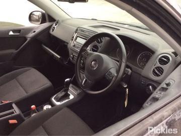 2012 VOLKSWAGEN TIGUAN LH REAR, SEAT BELT ONLY, 5N, 05/08-08/16  SEAT BELT STALK